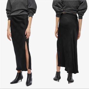 ANINE BING Dolly Midi Skirt in Black Snake Print